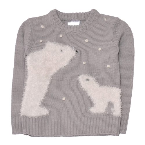 Szürke, jegesmedvés  pulóver (110*)