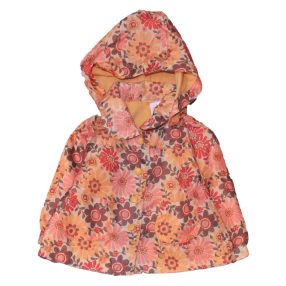   Narancssárga virágmintás  szélkabát / átmeneti kabát ( 68-74)