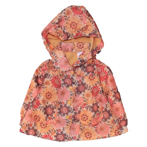 Narancssárga virágmintás  szélkabát / átmeneti kabát ( 68-74)