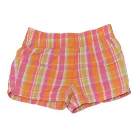  Rózsaszín-narancssárga kockás rövidnadrág ( 98-104)