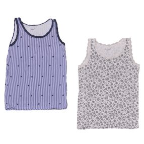    Tezenis -  kék csíkos / Szürke virágmintás  trikó szett (134-140*)