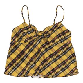 Sárga-Fekete kockás  ujjatlan felső ( M)