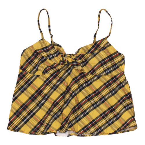 Sárga-Fekete kockás  ujjatlan felső ( M)