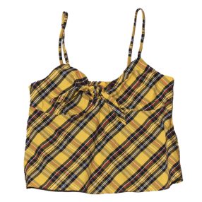 Sárga-Fekete kockás  ujjatlan felső ( L)