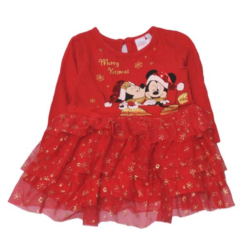 Disney, Mickey&Minnie - Piros, karácsonyi alkalmi ruha tüllszoknyával (74-80)