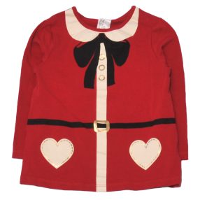 H&M - Piros, Mikulás hosszú ujjú póló (86)