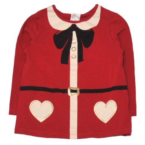 H&M - Piros, Mikulás hosszú ujjú póló (86)