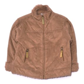 Barna hasított bőr jellegű kabát (104)