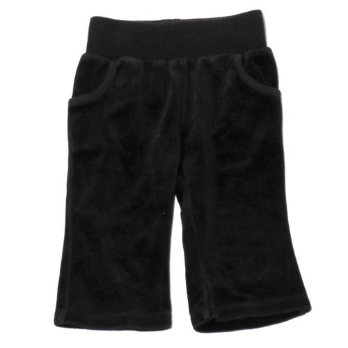 Fekete plüss melegítőnadrág (68-74)