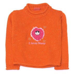 Narancssárga, csillogós pulóver (98-104)