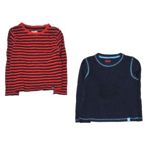 Kék, piros hosszú ujjú szett (110-116)