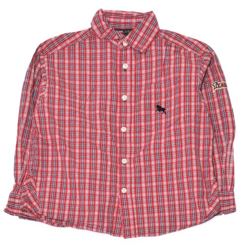 H&M - Piros-fehér kockás hosszú ujjú ing (122)