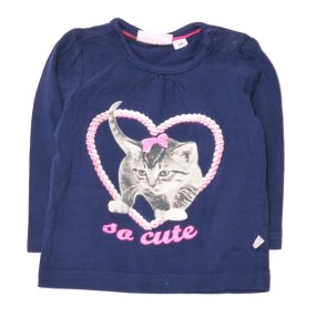 Kék, cicás hosszú ujjú póló (68)
