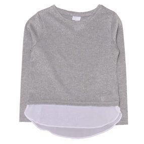 Szürke, ezüst hosszú ujjú felső (122-128)
