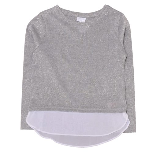 Szürke, ezüst hosszú ujjú felső (122-128)