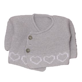 Szürke, szivecskés kardigán (50-56*)