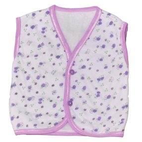Fehér, lila mintás mellény (62-68*)