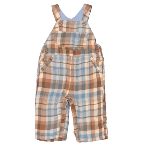 Next - Barna-drapp kockás kantáros nadrág (68-74)