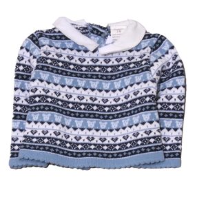 Kék, fehér mintás kardigán (62)