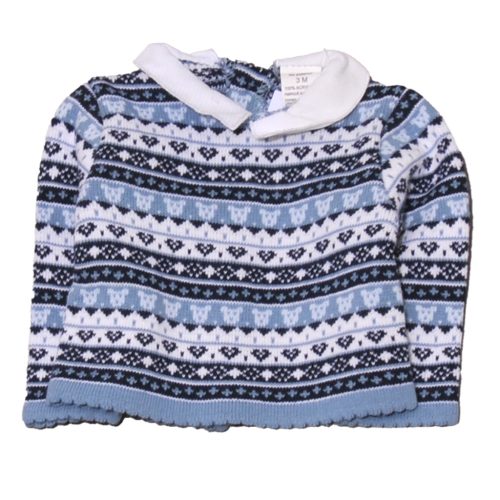 Kék, fehér mintás kardigán (62)