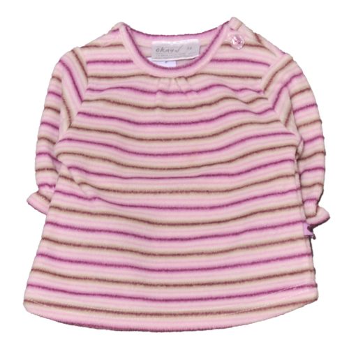 Lila-fehér csíkos polár pulóver (56)