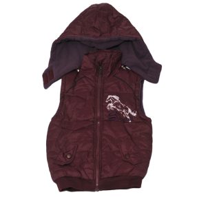 Lila  pufi mellény kapucnival (152)