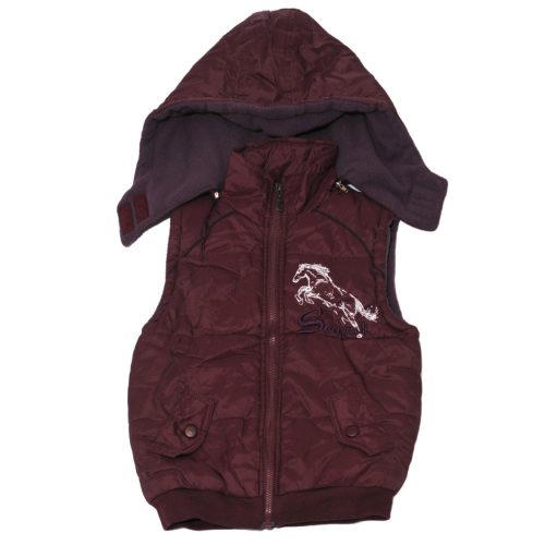 Lila  pufi mellény kapucnival (152)