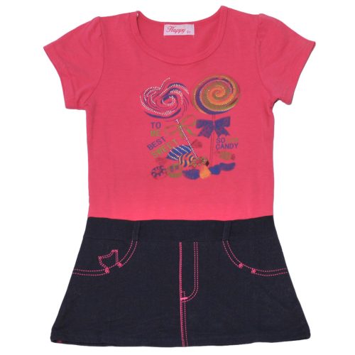 Rózsaszín, kék  ruha (116)