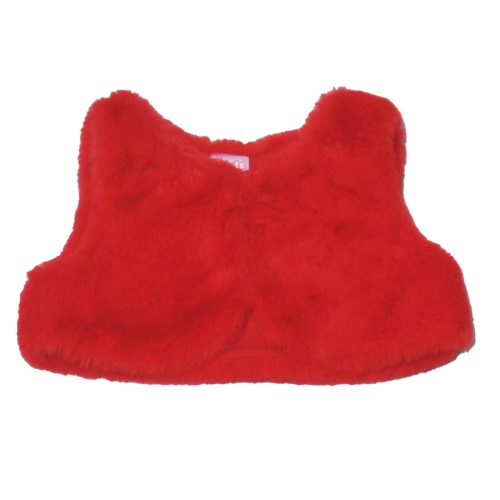 Piros szőrmés, alkalmi mellény (74)