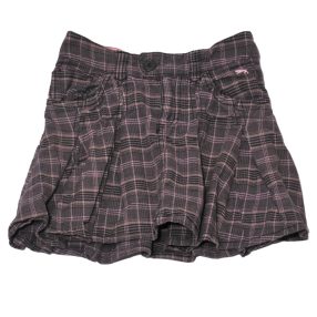 H&M - szürke, rózsaszín kockás szövetszoknya (134)