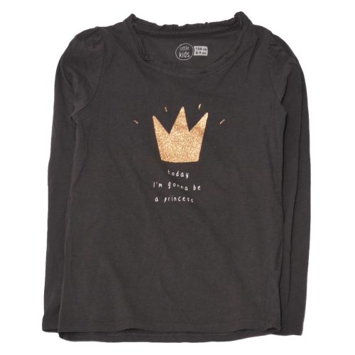 Szürke, koronás hosszú ujjú póló (134)