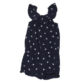 Kék, pálmafás pántos, rövid szárú overál (146-152)