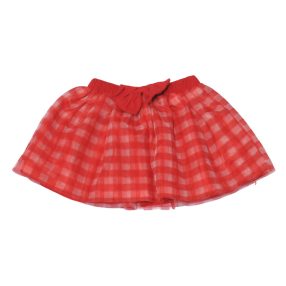 Piros-fehér kockás alkalmi szoknya (62-68)