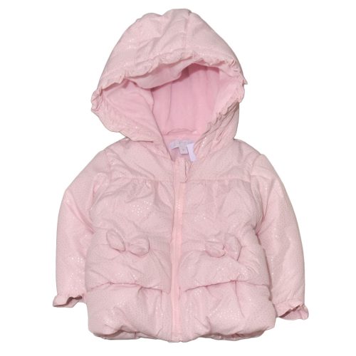 Rózsaszín, ezüst pöttyös télikabát (68)