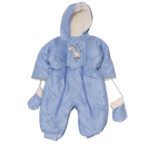 Kék, zsiráfmintás babaoverál (80-86*)