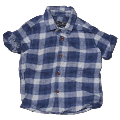 Next - Kék kockás lenvászon ing (80-86)