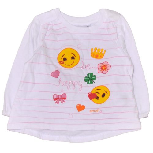 Emoji - fehér, mintás hosszú ujjú póló (74)