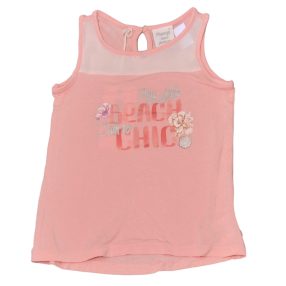 Rózsaszín, mintás ujjatlan felső (104)