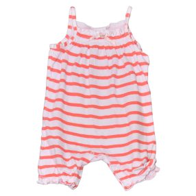 Rózsaszín-fehér csíkos jumpsuit (80-86)