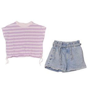 H&M - Kék, lila, fehér ruha szett (140)