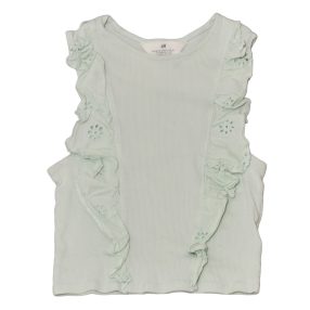 H&M - Zöld, fodros ujjatlan felső (158-164)