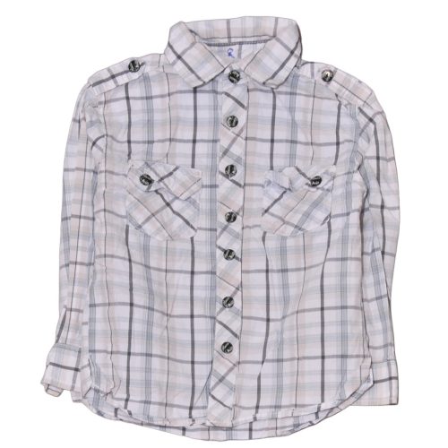 Fehér-szürke csíkos hosszú ujjú ing (110)