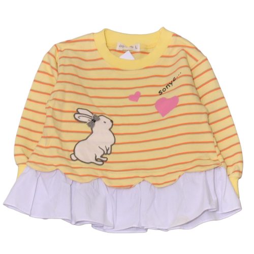 Sárga-narancs csíkos pulóver (L)