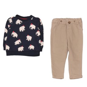 C&A/In extenso - Kék, drapp ruha szett (80)