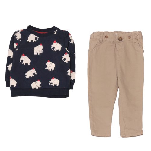 C&A/In extenso - Kék, drapp ruha szett (80)