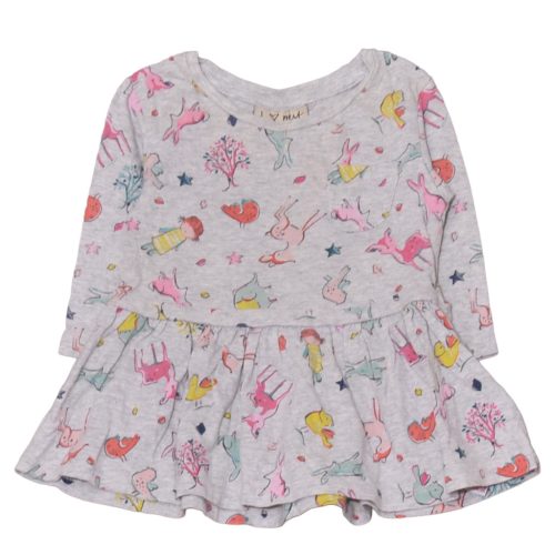 Next - Szürke, őzikés ruha (62-68)