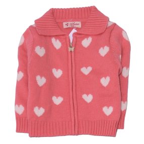 Rózsaszín, szivecskés kardigán (86)