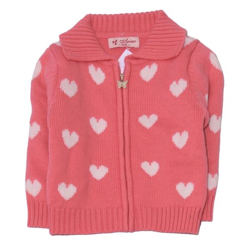 Rózsaszín, szivecskés kardigán (86)