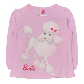   Benetton-Barbie - Rózsaszín, pudlis hosszú ujjú póló (80-86)