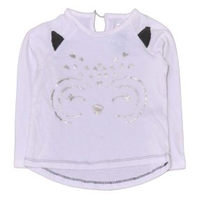 Fehér, ezüst hosszú ujjú póló (86)